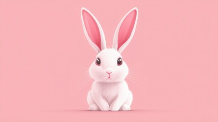A creative rabbit icon with a bunny face and long ears, ideal for a children&acirc;&euro;&trade;s app or logo