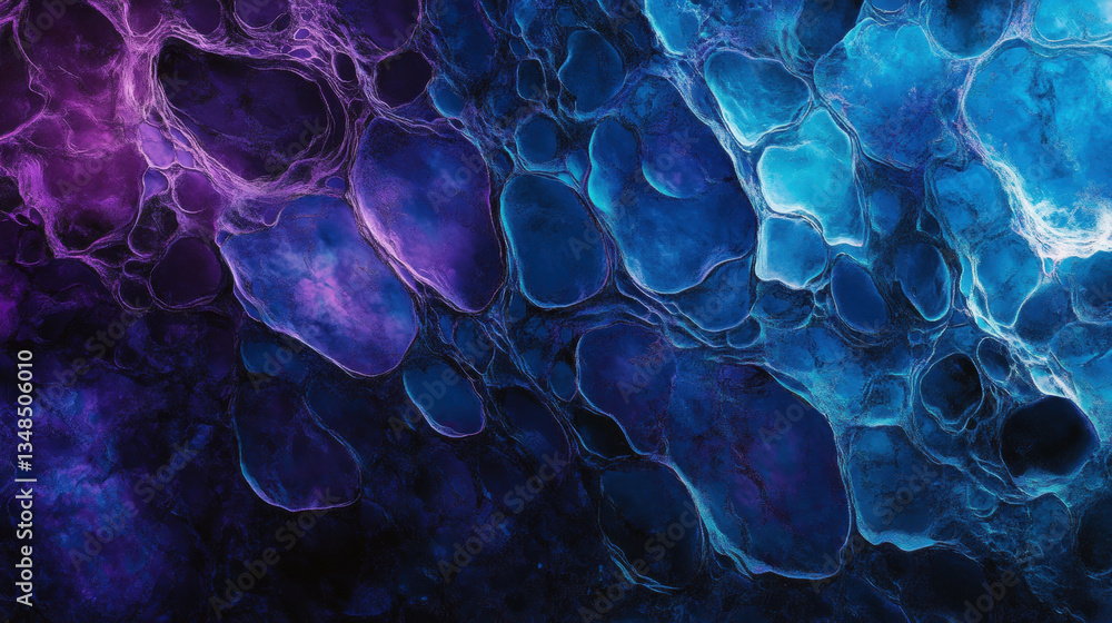 Poster vibrant abstract texture showcases blend of purple and blue hues, creating mesmerizing visual experi