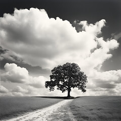 lonely tree on the road