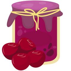 Fruits and Fruit Jam Jars