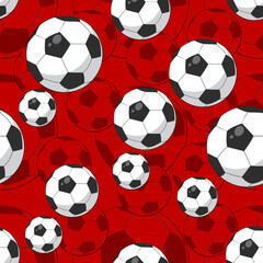 Ball seamless pattern background. Football illustration pattern. Ball background. Perfect for fabrics, textile, wallpaper, and decor. SSTKbackgrounds