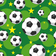 Ball seamless pattern background. Football illustration pattern. Ball background. Perfect for fabrics, textile, wallpaper, and decor. SSTKbackgrounds