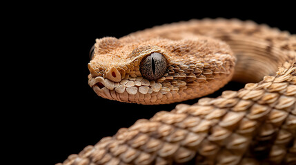 Fototapeta premium Closeup Of Desert Snake With Scales In Focus