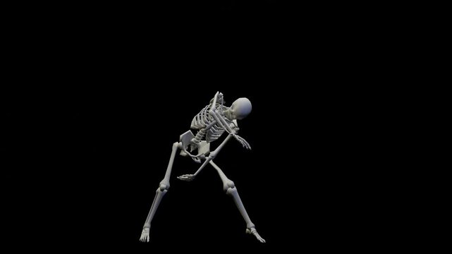 Fun seamless looped animation of a dancing skeleton
