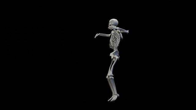 Fun seamless looped animation of a dancing skeleton