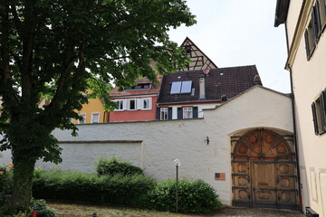 Blick in die Altstadt von Rottenburg am Neckar in Baden-Württemberg	