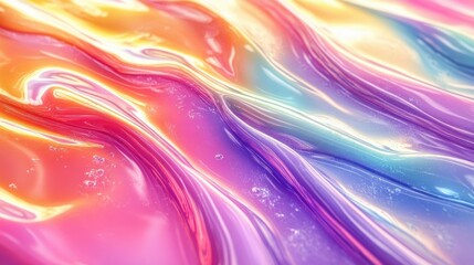 Fototapeta premium Abstract Iridescent Background with Vibrant Fluid Colors and Shiny Metallic Textures for Modern Creative Design