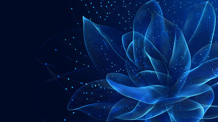 Science fiction blue line floral background image