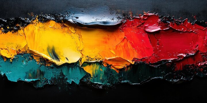 Black History Month Abstract Background Red Yellow Green Black Paint Texture Celebration Freedom Day