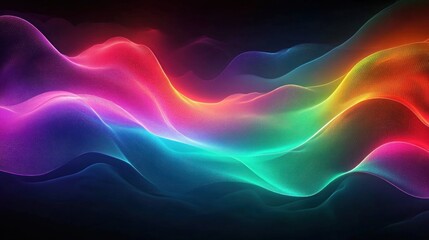 Obraz premium Vibrant Abstract Neon Wave Design for Digital Art Background and Modern Aesthetic