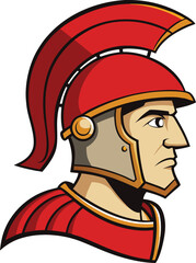 Obraz premium Roman warrior is depicted in profile, showcasing the iconic helmet, capturing the strength and valor of ancient times.