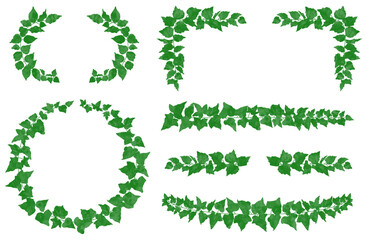 葉っぱのフレームセット緑