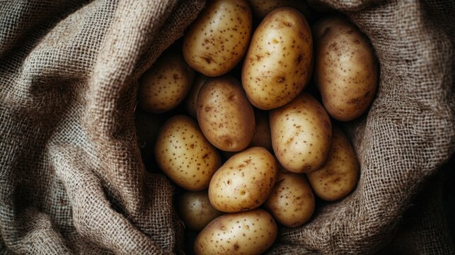 Papas frescas en bolsa de yute