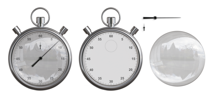 Stopwatch on display showing time measurement with analog design and clear dial, ideal for timing activities in various settings