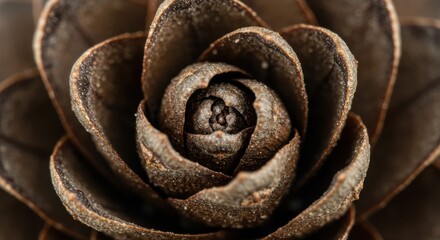 Close-up of a pine cone showcasing intricate details