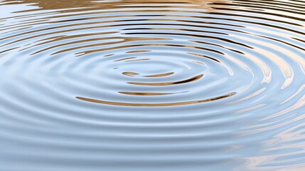 Fototapeta premium Calm Water Surface with Circular Ripples Creating a Serene Natural Scene for Background Use