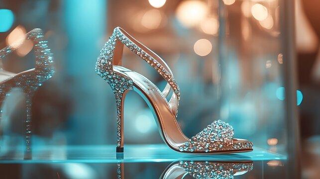 Elegant Crystal Embellished High Heel Sandal