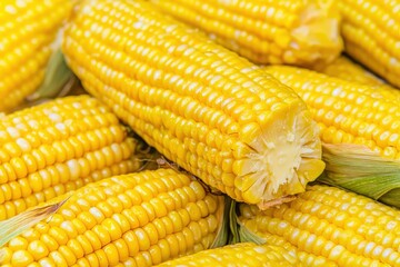 Fresh Corn on the Cob with Butter Isolated on Warm Background
