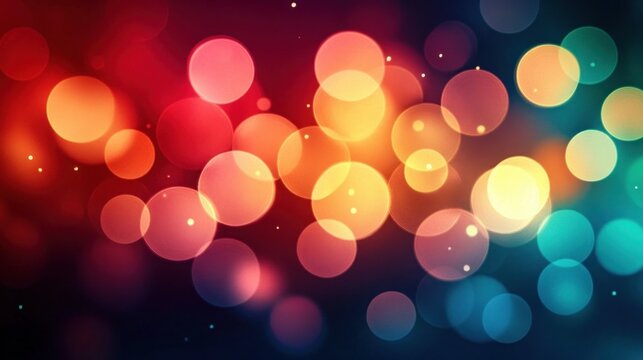 Vibrant Bokeh Lights in Red Orange Green for Festive Christmas New Year Backgrounds Templates and Cards