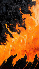 Vivid lava flow resembling molten paint, merging geological power with artistic fluidity.

