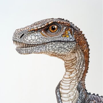 Dinosaurio ilustraci&oacute;n detalle cabeza escamas