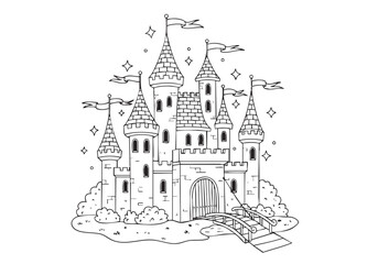 Obraz premium Castle Coloring Page