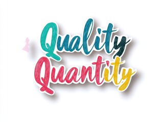 Colorful graphic design of quality and quantity