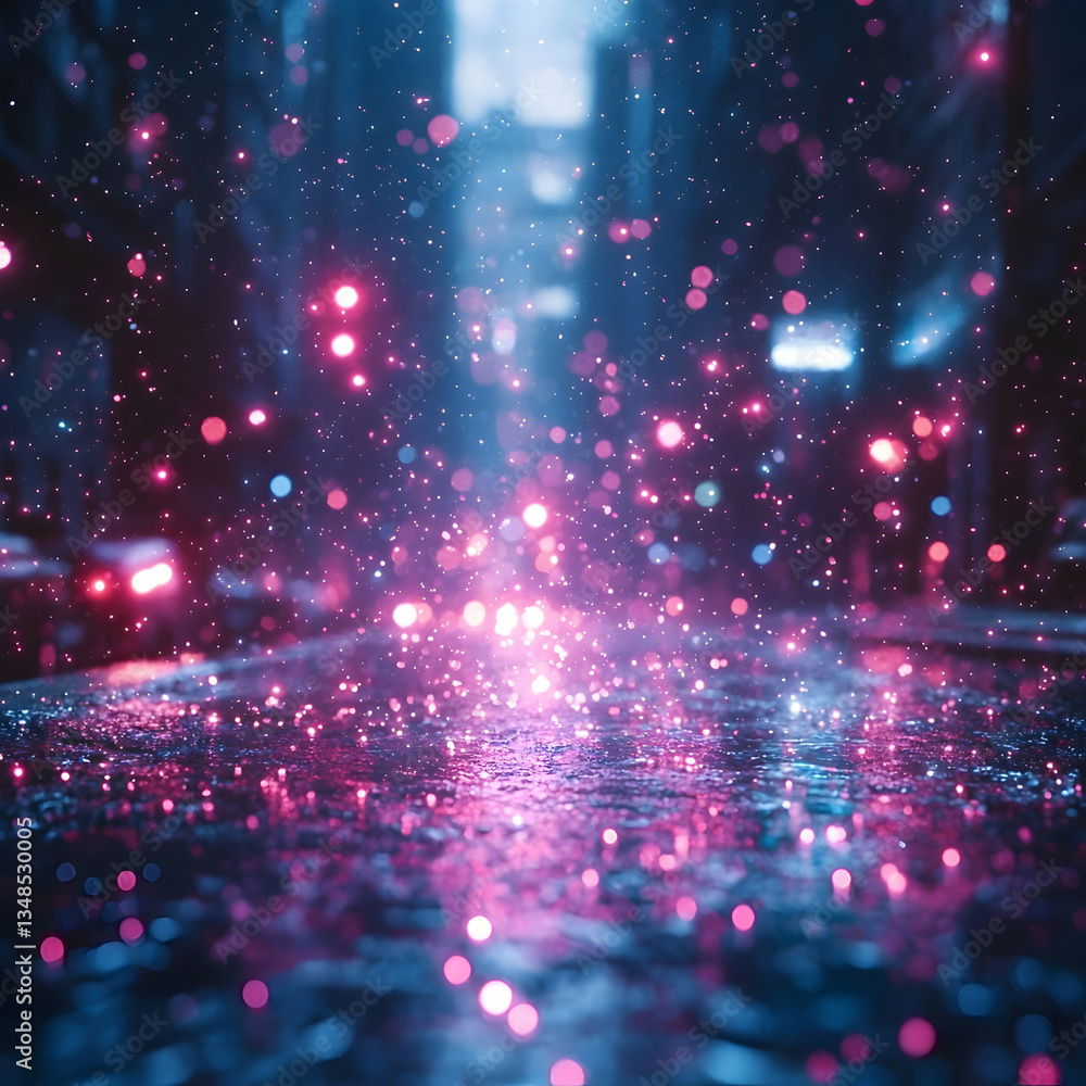 Poster close-up of a cyberpunk-inspired circuit board with glowing red components. ideal for technology bac