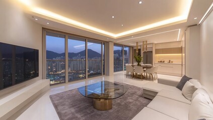 Modern penthouse living room with city view (1)