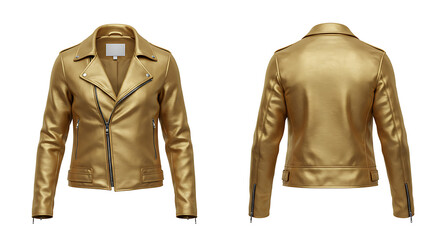 Naklejka premium Leather Jacket Mockup Displaying Front and Back on White Background