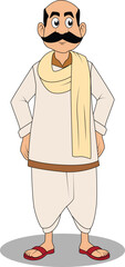 A indian Village man cartoon character design for 2d cartoon animation - male cartoon character design