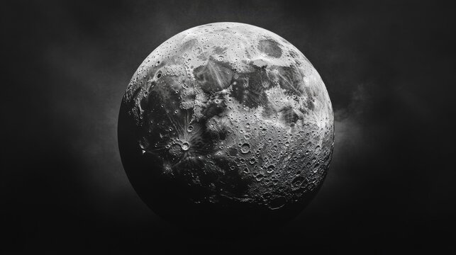 Luna llena en blanco y negro