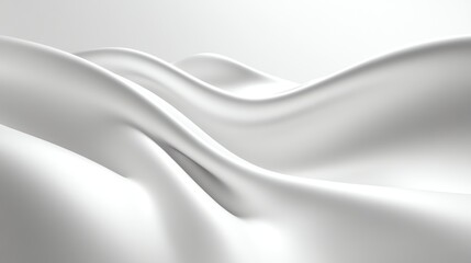 Obraz premium Elegant White Fabric Waves Background - Luxury Texture and Smooth Curves