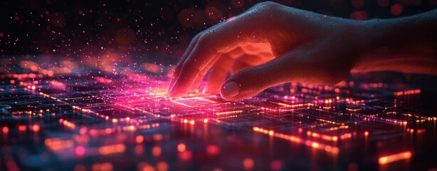 Digital Payment Process Modern Transaction with Smartphone and Holographic Interface in Cyberpunk Style