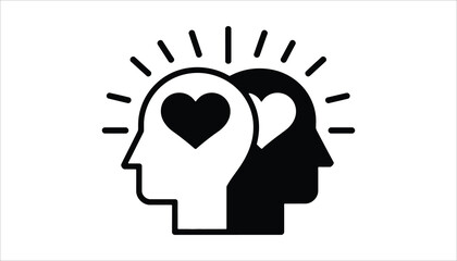 Creative Minds with Heart Concept Vector.