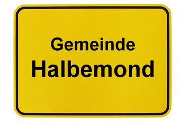 Illustration eines Ortsschildes der Gemeinde Halbemond in Niedersachsen