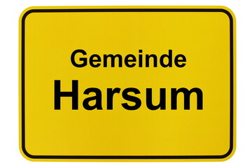 Illustration eines Ortsschildes der Gemeinde Harsum in Niedersachsen