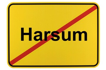 Illustration eines Ortsschildes der Gemeinde Harsum in Niedersachsen