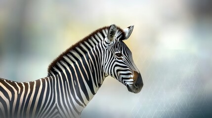 Fototapeta premium Elegant Zebra Portrait Wildlife Nature Animal Stripes African High Resolution Image