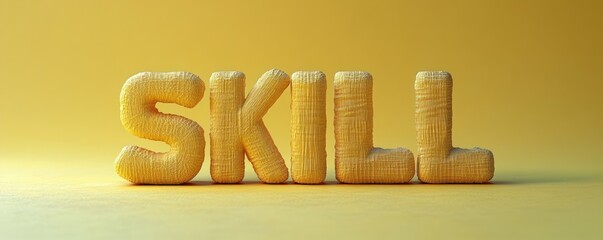 Skill Development Wooden Blocks Icon for Education and Upskilling in Personal and Professional Growth