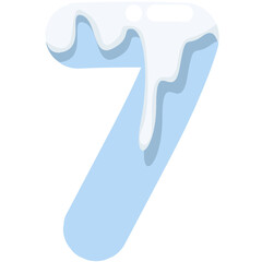 Blue Ice Snow Icy Font Letters and Numbers