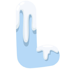 Blue Ice Snow Icy Font Letters and Numbers