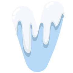 Blue Ice Snow Icy Font Letters and Numbers