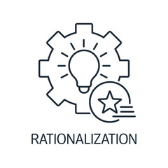 Technical rationalization. Improvement of technology. Vector linear icon isolated on white background.