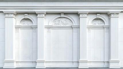 Obraz premium Classic White Building Facade With Columns And Ornamentation
