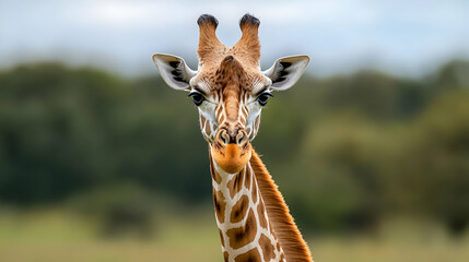 Obraz premium Giraffe Portrait In African Savanna