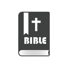 Holy bible icon in flat style. Christianity book vector illustration on isolated background. Religion sign business concept.