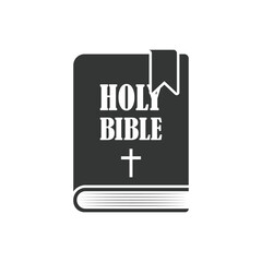 Holy bible icon in flat style. Christianity book vector illustration on isolated background. Religion sign business concept.