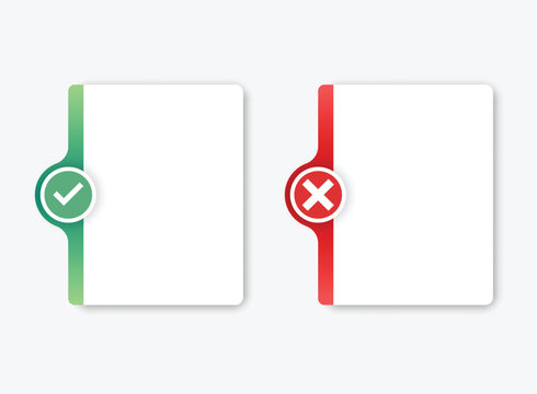 Do and dont icon in flat style. Dos and Don'ts vector illustration on isolated background. Pros and Cons sign business concept.