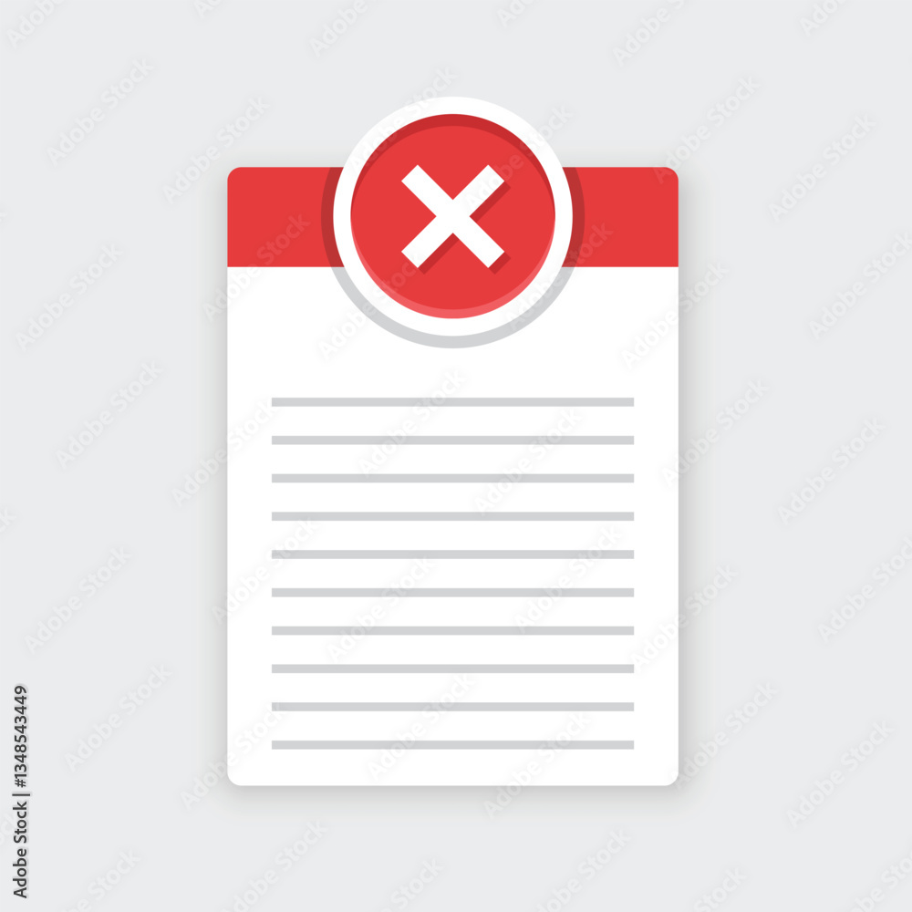 Poster negative list or planning icon in flat style. paper sheet with cons clipboard vector illustration on